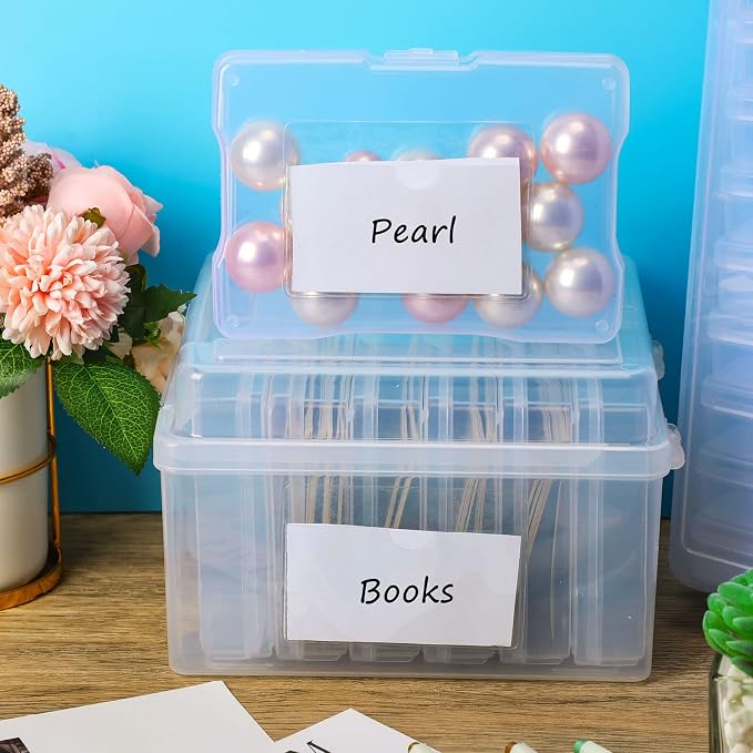 Chinco 30 Pcs Self Adhesive Pockets, Bin Labels for Storage Bins, Clear Pocket Label Sleeves, Plastic Index Card Holder with Top Open for Organizing Bins Box Drawer (4.06 x 2.48 Inches)