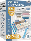 MattEasy Space Saver Vacuum Storage Bags, 6 Pack Combo (2 Jumbo/2 Large/2 Medium) Space Saver Bags with Pump, Storage Vacuum Sealed Bags for Clothes, Comforters, Blankets, Bedding