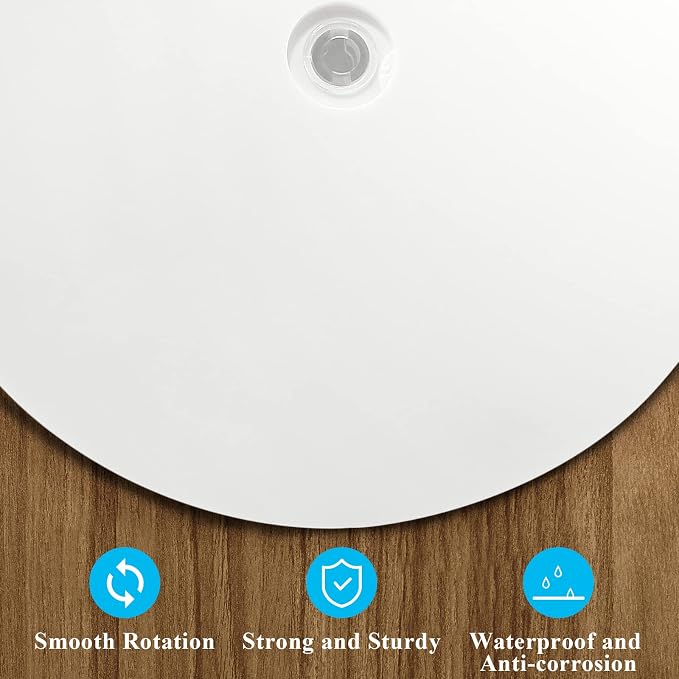 Jersvims 1 Pcs 8 Inch Acrylic Turntable Platter, White | Round Rotating Plate, For Kitchen Pantry Cabinet Organizer, Desk Rack Spice Organizer, Cake Cookie Decorating