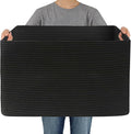 JMvicyroam Woven Blanket Basket,65L Large Storage Bin for Blankets Toys Clothes,Decorative Rope Basket for Living Room Bedroom with Handles, Black