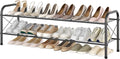 Hoctieon 2 Tier Shoe Rack for Closet, Shoe Rack FreeStanding, Entryway Shoe Shelf, Shoe Storage Organizer, Durable Mesh Style Shoe Rack, Space Save for Garage, Bedroom, Living Room, Wardrobe, Brown