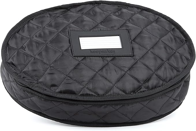 Covermates Keepsakes - Serveware Storage - Padded Protection - ID Window - Stain Resistant - Machine Washable - China Storage, Black