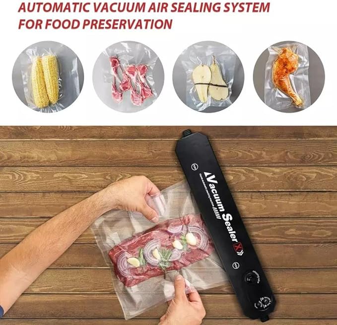 Portable Vacuum Sealer, Automatic Sealer for Food Storage, Easy to Use Compact Food Preservation Sealing Machine for Home & Kitchen