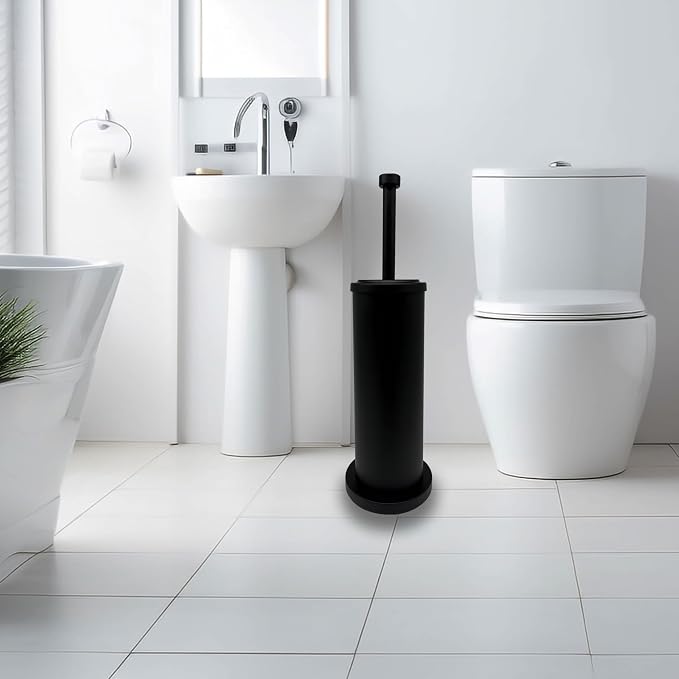 Matte Black Toilet Bowl Brush with Holder, Durable Bathroom Cleaning Tool, Modern Design for Easy Toilet Maintenance, Bathroom Cleaner Brush for Efficient Cleaning and Hygiene
