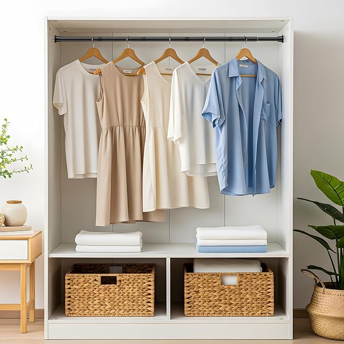 2pack Tension Curtain Rod 30 to 62 Inch, Black Spring Tension Curtain Rod Adjustable Expandable Curtain Rod No Drilling, Spring Loaded Curtain Rods for Windows, Bedroom, Doorway Door, Closet