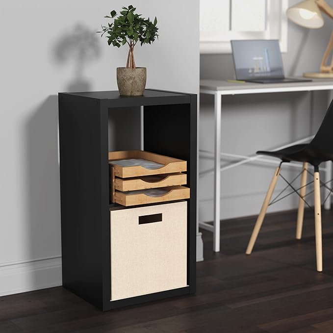 ClosetMaid 2-Cube Decorative Open Back Storage Organizer, Black