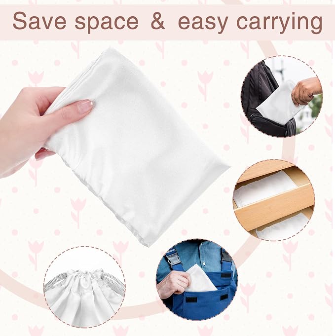 10 Pcs Dust Bags for Purses and Handbags Silk Dust Cover Bag for Handbags Purses Shoes Boots Silk Drawstring for Storage, 3 Sizes(White)