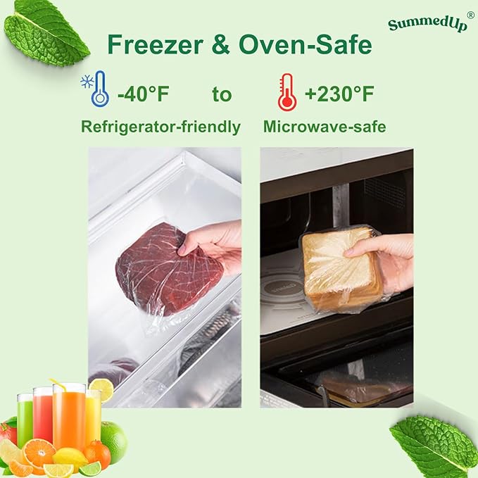 Food Storage Bags 10" x 14" 1 Gallon Clear Plastic Bag Roll Food-grade Plastic Produce Bag roll for lunches, Freezer & Oven-Safe PE bags for Kitchen Use, Fruits, Meat, Sandwich Bags 420/Roll