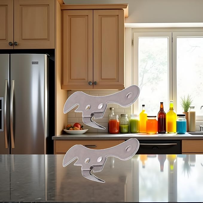 2Pcs Silver One Size Stainless Steel Can Opener Manual Can Opener Multifunctional Kitchen Accessories, Manual Can Openers