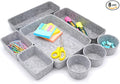 Welaxy 8-piece desk drawer organizer trays felt shallow bin for pens notes Jewlery Watches, home office dorm minimalist living gift solutions (Gray)