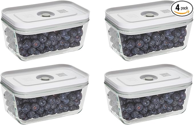 ZWILLING Fresh & Save 4-pc Small Glass Vacuum Sealer Food Storage Containers with Airtight Lids
