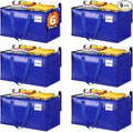 Extra Large Moving Bags, Storage Totes with Study Handles & Heavy Duty Zippers, Moving Supplies for Moving & Storage, Space Saving Packing Bags for Home & Dorm(88L 6-Pack)