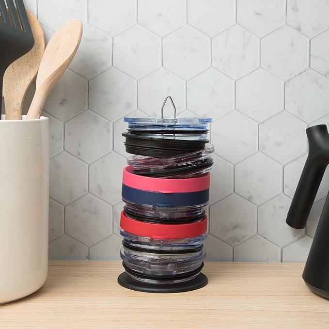 ELYPRO Tumbler Lid Organizer & Holder for Stanley, Yeti, Water Bottle Lids | Kitchen Gadgets, Kitchen Organization, Organization Storage, Inside Kitchen Cabinets, Inside Cupboards, Pantry Shelves
