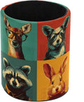 Vintage Animals Pen Holder Pencil Organizer for Desk, 3.1” x 3.1” x 3.9” Pencil Cup Office Supplies, Large Capacity Cute Pen and Makeup Brush Holder for Home, School, Desktop
