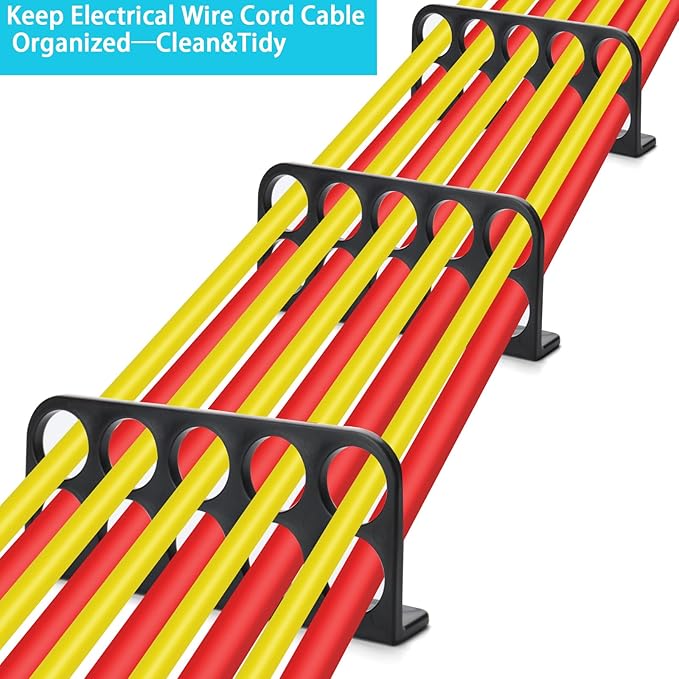 50Pack Cable Chase Wire Bracket,Cable Chase Bracket Support Organizer | Cable Support Wire Holder for NMB,Wire Stackers Keep Electrical Cord Bracket Tidy Clean&Save Time Space Labor,1" with 10-Hole