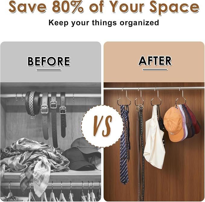 8pcs Black Baseball Caps Organizer for Closet | Closet Hat Racks for Belt Ties Tank Tops