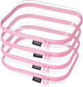 YQBRAO 4-Pack Clear Diaper Bag Organizer Pouches, 1.2mm Ultra-Thick PET Travel Pouches for Toiletries & Makeup, Rigid Self-Standing Bags with YKK Zippers, TSA Approved (Pink)