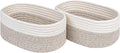 CubesLand Baskets for Shelves Storage,Cube Shelf Closet Storage Bins Set 2 | Long-lasting &Skin-friendly Toy Basket Bin,Stylish Room Decor Basket,Woven Off White/Light Brown
