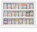 Chunful Vintage Spice Jar Wooden Rack White Scalloped Aesthetic Spice Shelf for 24 Jars, Village Style Wall Mounting Kitchen Storage Decorative Hanging Display Rack, Shelf Only