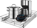 Sikarou Pull Out Cabinet Organizer 11" W x 21" D, Heavy Duty Kitchen Cabinet Pull Out Shelves, Slide Out Wire Basket for Kitchen Cabinets, Bathroom, Pantry, Chrome Finish