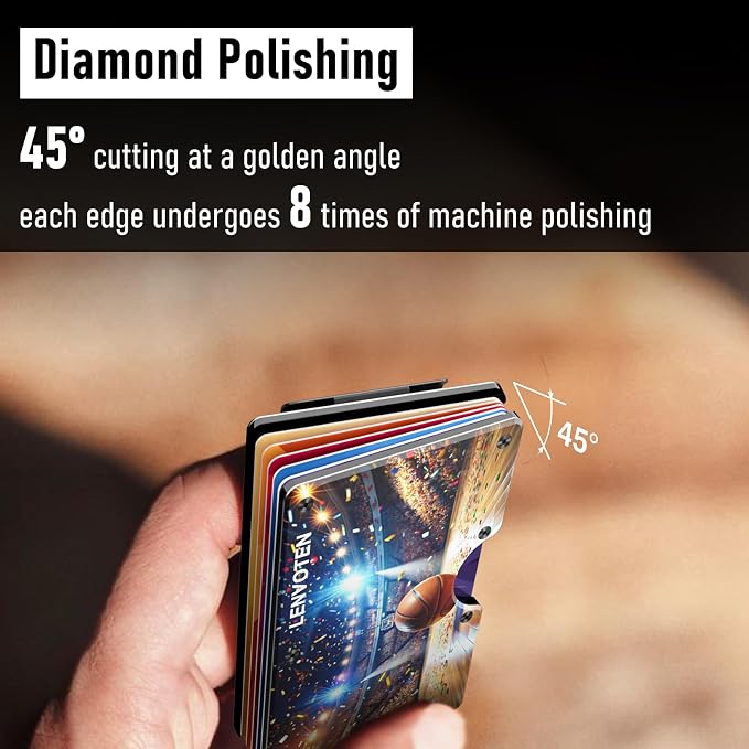 Lenvoten Upgraded Hinged Minimalist Wallet for Men | Slim Metal RFID Blocking Wallet | Credit Card Holder & Money Clip Holds 20 Cards | Premium Scratch-Resistant Finish | Ideal Gift for Men