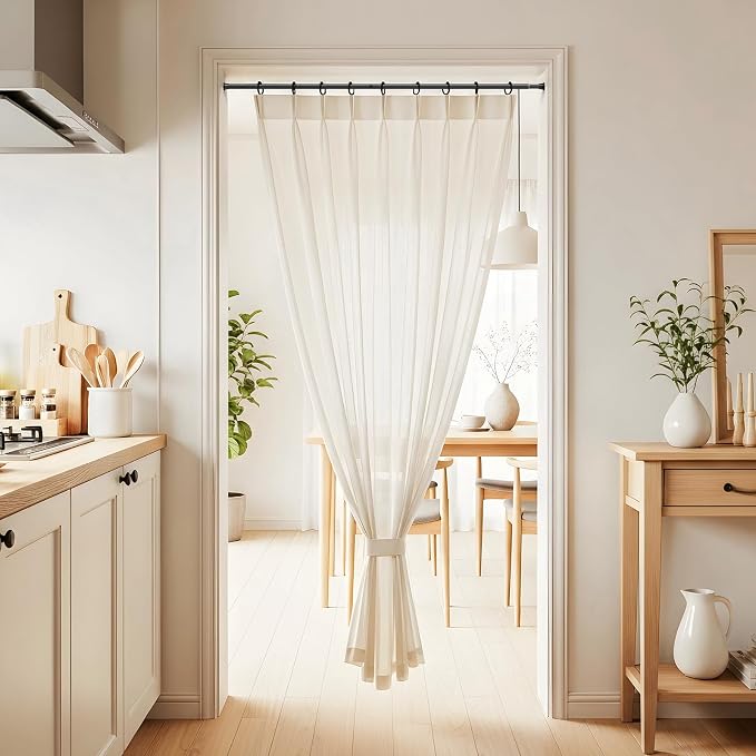 AIZESI Spring Tension Curtain Rod 18-36 Inch Adjustable Curtain Rods No Drilling Black Tension Rods for Window, Doorway, Kitchen, Cupboard, Wardrobe, Closet Storage