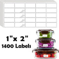 Homrelaxy 1400Pcs 1"x2" Blank Removable Freezer Labels, No Residue Food Labels, Waterproof & Oil-Resistant & Tear-Resistant Stickers for Food Containers, Jars, Pantry Organization
