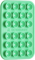 OCTOBUDDY Classic - Silicone Suction Phone Case Adhesive Mount - Hands-Free, Strong Grip Holder for Selfies & Videos - iPhone & Android Compatible - 2.25″ x 3.25″, Green Ash