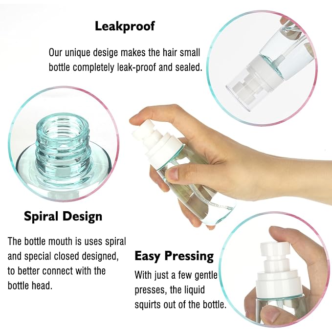 6 Pack 1oz/30ml Small Spray Bottle, Plastic Mini Spray Bottles, Travel Spray Bottle with Fine Mist,Tiny Spray Bottles with 9pcs Labels