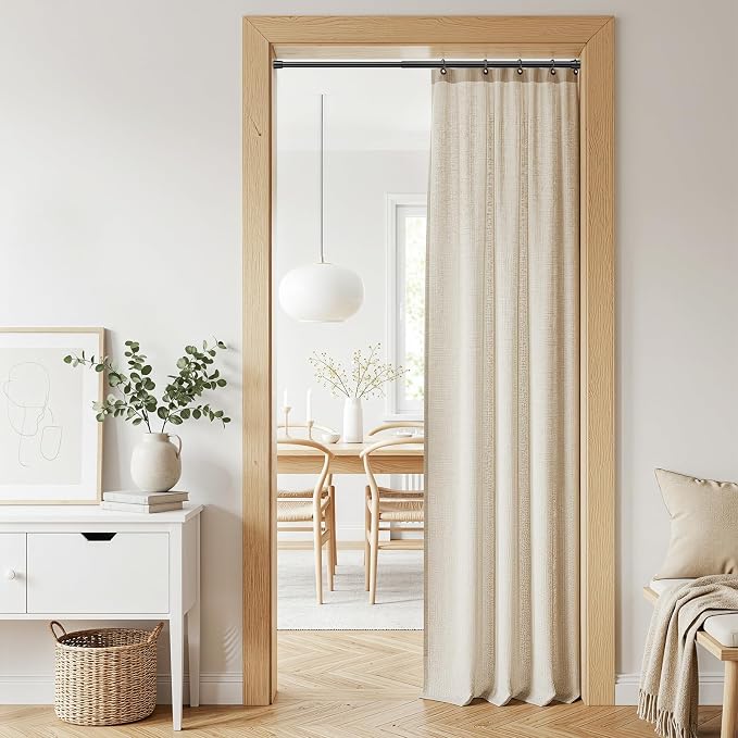 Tension Curtain Rod 28-38 Inch No Drill Expandable Spring Loaded Curtain Rods Adjustable, Small Tension Rod for Window, Kitchen, Closet, Bathroom, Black