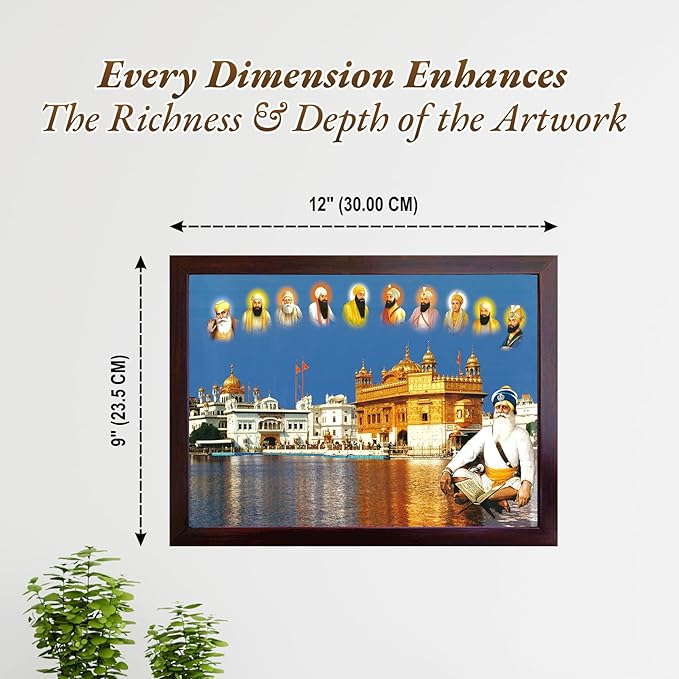 Lord Sikh Guru poster print with frame for Home Decor and Gifting Purpose (229-164)