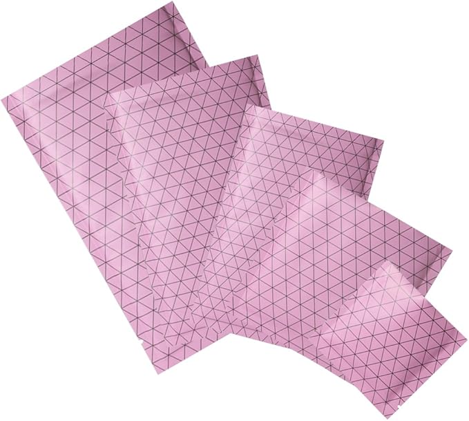 100 PCS 4 Mil Thick Open Top Heat Seal Bags, PET+AL+PE Mylar Bags with Easy Tear Notch, Resealable Heat Sealable Pouch for Food Storage, Packaging, Not Vacuum Bags (Pink, 12 * 18CM/4.7"*7.1")