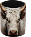 Watercolors Highland Cow Pen Holder Pencil Organizer for Desk, 3.1” x 3.1” x 3.9” Pencil Cup Office Supplies, Large Capacity Cute Pen and Makeup Brush Holder for Desktop, Home, School