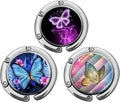 Bosketo Foldable Purse Hook Womens Bag Table Hanger Collection Desk Hooks for Purse (3pack Butterfly-Hook)