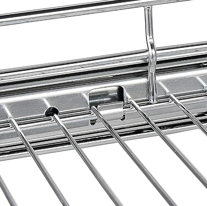 OCG Pull Out Cabinet Organizer 2 Pack (15" W x 21" D), Pull out Shelves 1 Tier, Cabinet Slide Out Shelves for Base Cabinet Organization in Kitchen Bathroom Pantry, Bottom Mount, Chrome Finish