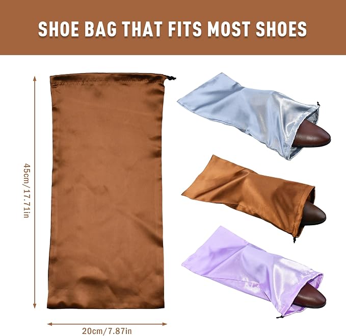 GONGKANGYUAN 20 Pack Satin Shoe Bags for Travel, Drawstring Shoe Storage Bags for Men and Women, Dustproof Moisture-Proof Shoe Pouches for Packing & Organizing Shoes