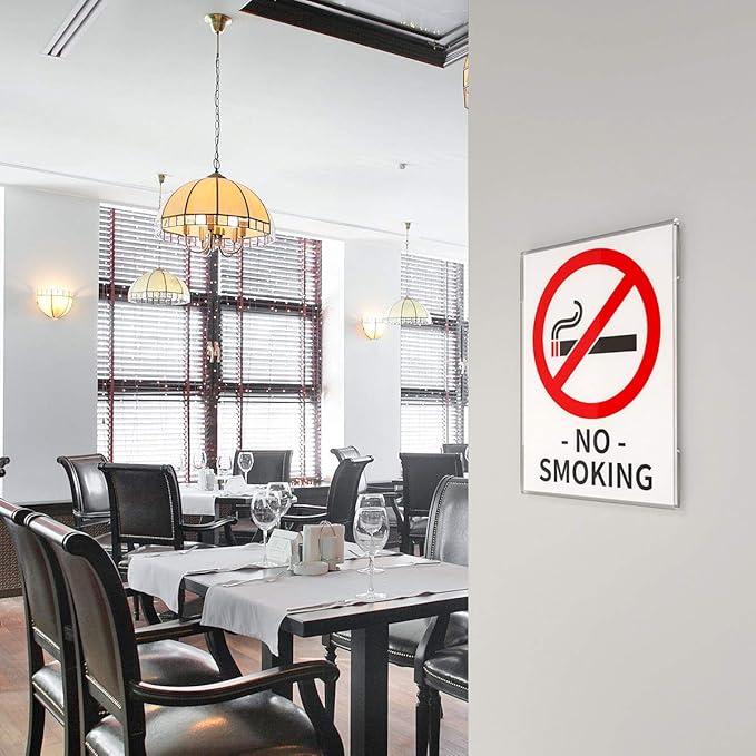 Niubee 8.5x11 inch Wall Mount Acrylic Sign Holder with Double Sided Adhesive Tape For Office, Home, Store, Restaurant-No Drilling (10 Pack)