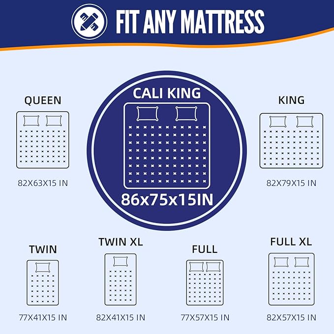 BAGAIL Mattress Bags for Moving, Mattress Covers with Heavy Duty Handles, Reusable Mattress Storage Bag for Moving Supplies(Navy, Cali King)