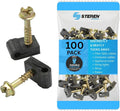 STEREN Coaxial Cable Clips - Cable Holder - Siding Clips for Hanging - Cord Holder for Desk - Cable Clamps - Cord Clip - Wire Organizer Clips - Tv Mount Screws (Black, 100 Count - Mini Screw)