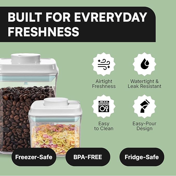 Bop Top Airtight Food Storage Containers with Lid 13.5 Cups / 108 oz | Kitchen Canister Sets | Air Tight Pantry Container | Pop Top Dry Food Storage Containers for Snacks, Sugar, Flour, Baking, Pasta