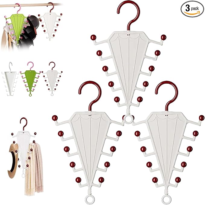 V-Shaped Double-Sided Closet Organizer Hanger, Multi-Functional V-Shaped Double Sided Hanger Storage Rack, Vertical Closet Storage Rack for Shirts, Light Jackets, Hats, Scarves (3, Red)