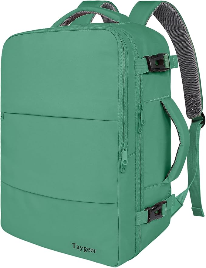 Taygeer Travel Backpack for College Woman, Backpack for 15.6 inch Laptop | Lightweight TSA Friendly Bag for Women with Water Bottle Holder, Back Pack Carry On Luggage for friend Gym Sport,Green