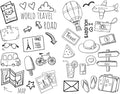 Seasonstorm Black Hand Draw Travel Precut Anti-UV Waterproof Decoration Album Planner Stickers Scrapbooking Diary Sticky Paper Flakes (PK595)