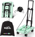 Folding Hand Truck Lightweight Hand Truck Dolly Foldable,Luggage cart with 4 Rotate Wheels, Utility Cart with Adjustable Handle,Collapsible Dolly for Moving (Black)
