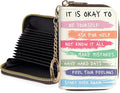 Credit Card Holder for Women,Small Rfid Wallet with Keychain Zipper,Cute PU Leather Card Case Wallet，Accordion Credit Card Wallets Gift,Color font
