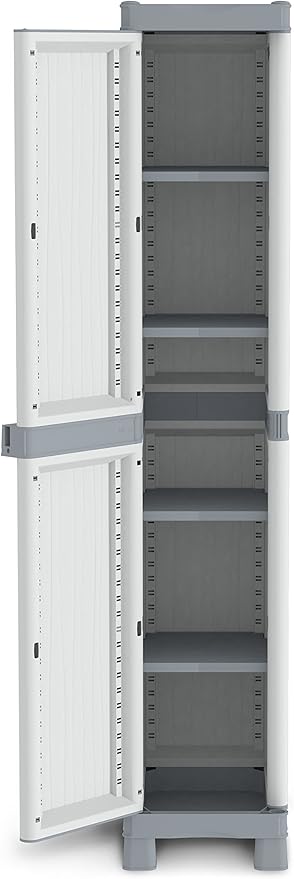 Terry, Base 2350 RUW, Cabinet 1 Door, 4 Shelves. Color: Gray, Material: Plastic, Dimensions: 35x43.8x181.8 cm