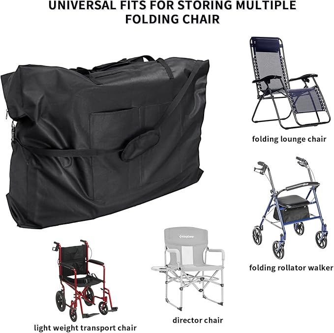 Rollator Travel Bag - Waterproof Wheelchair Bag for Folding Walker Compact Wheelchair Transport Chair Portable Large Duffel Bag Carry Case for Car and Airplane Traveling, 44" Lx12 Wx30 H