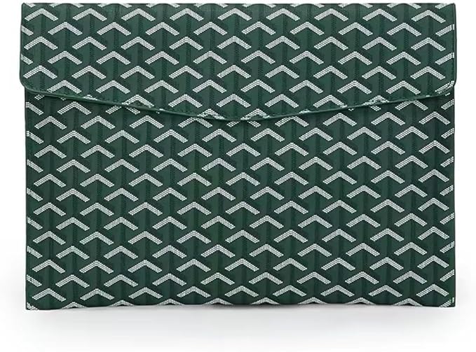 Designer A4 Padfolio Document Organizer Sleeve – Fits A4 Paper, MacBook, iPad & Tablets – Magnetic Closure, Slim & Scratch-Resistant – Ideal for Office, School, Students & Professionals (Green)