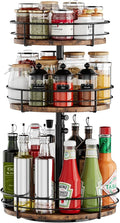 3 Tier Lazy Susan Spice Rack Organizer 360° Rotating, Black | Adjustable Height, For Kitchen Bathroom Countertop Pantry, Spinning Organizer, Table Top