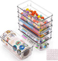 Ohlove 6Pcs Clear Plastic Drawer Organizers Tray 6" x 3" Storage Bins with 25Pcs Non-slip Pads for Makeup, Jewelries, Kitchen Utensils, Bathroom and Office